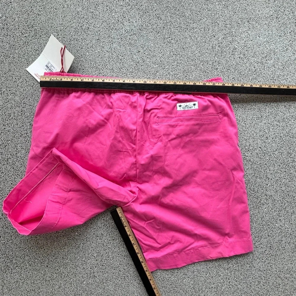 Free Planet Stretch Twill Shorts Mens 36 W 7.5 XL Pink NWT Drawstring Coastal
